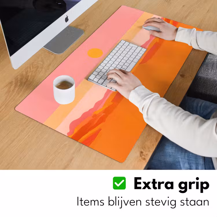 Bureau onderlegger - Zon - Abstract - Landschap - Oranje — 5