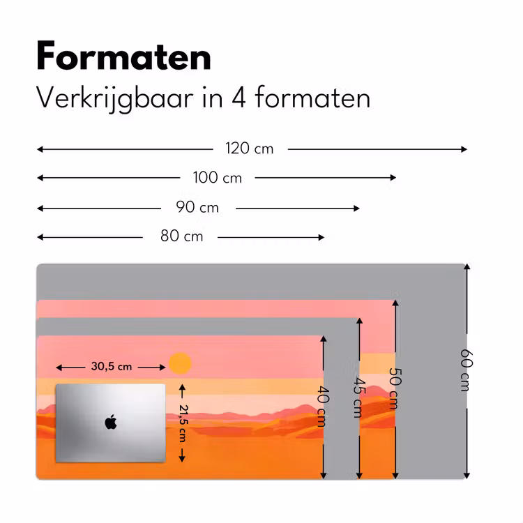 Bureau onderlegger - Zon - Abstract - Landschap - Oranje — 7
