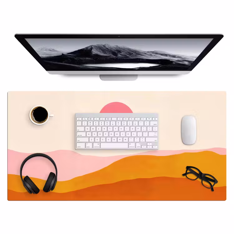 Bureau onderlegger - Zon - Heuvels - Abstract - Roze — 3