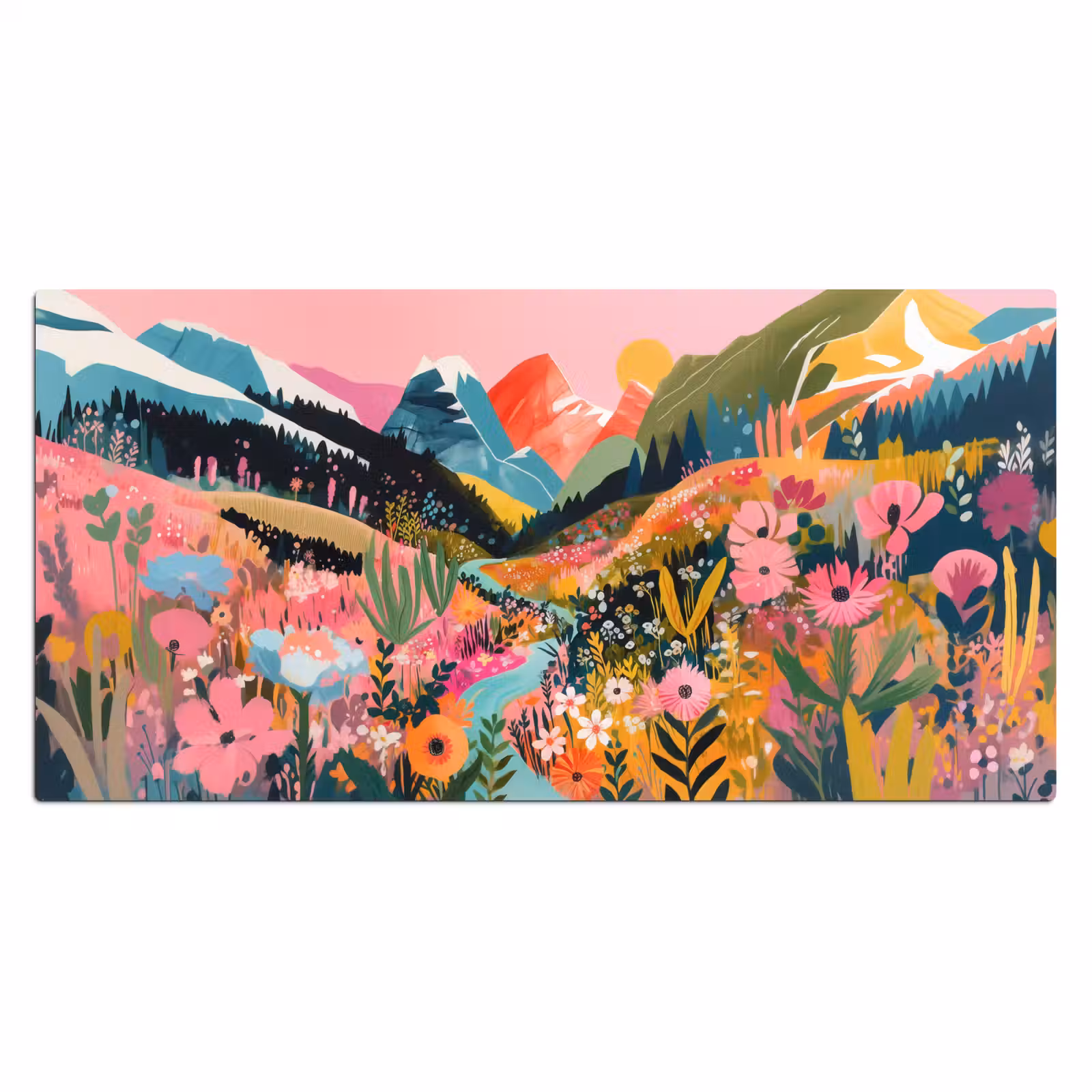 Bureau onderlegger - Rivier - Diepte - Bloemen — 1