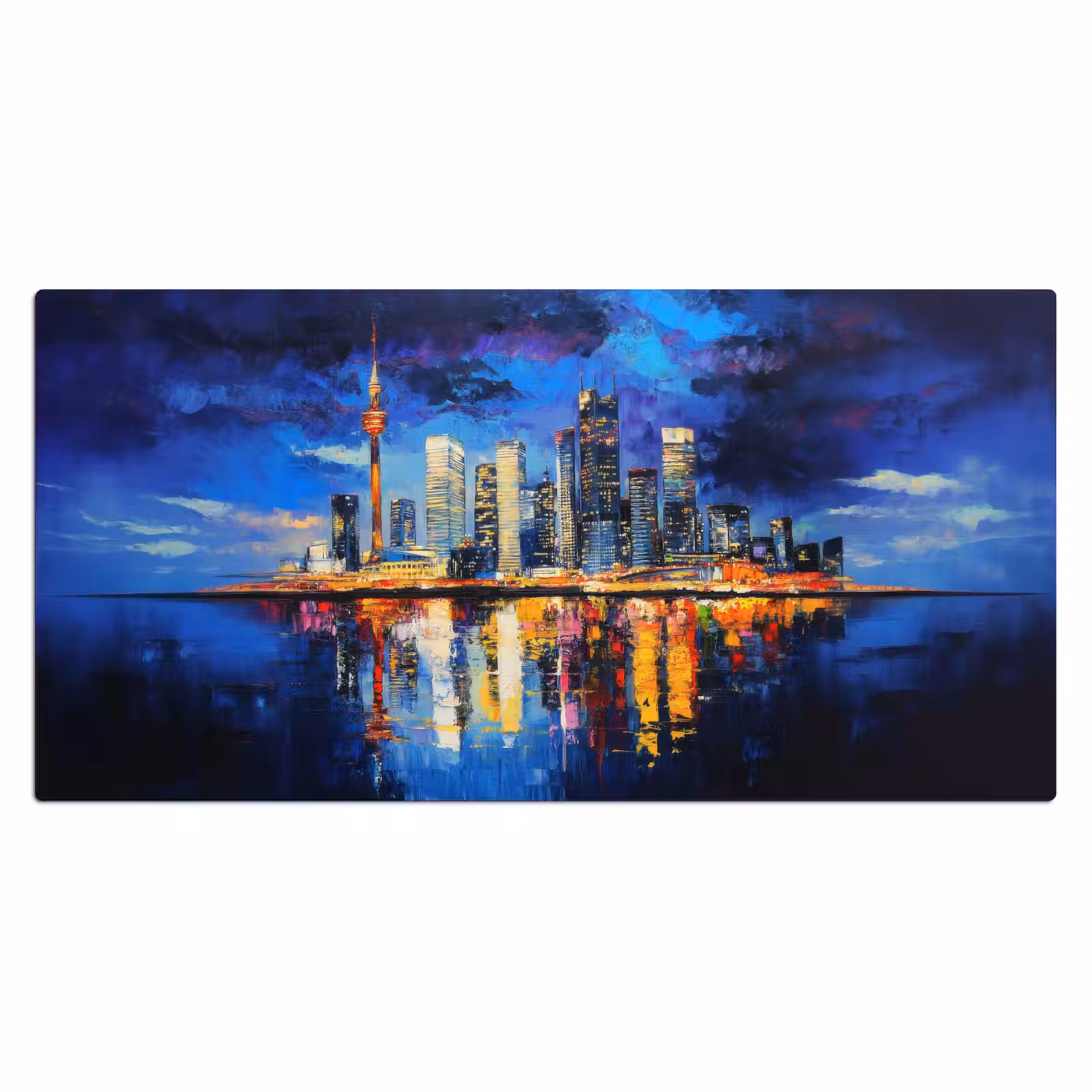 Bureau onderlegger - Skyline Toronto - Modern - Stadslicht - Blauw — 1