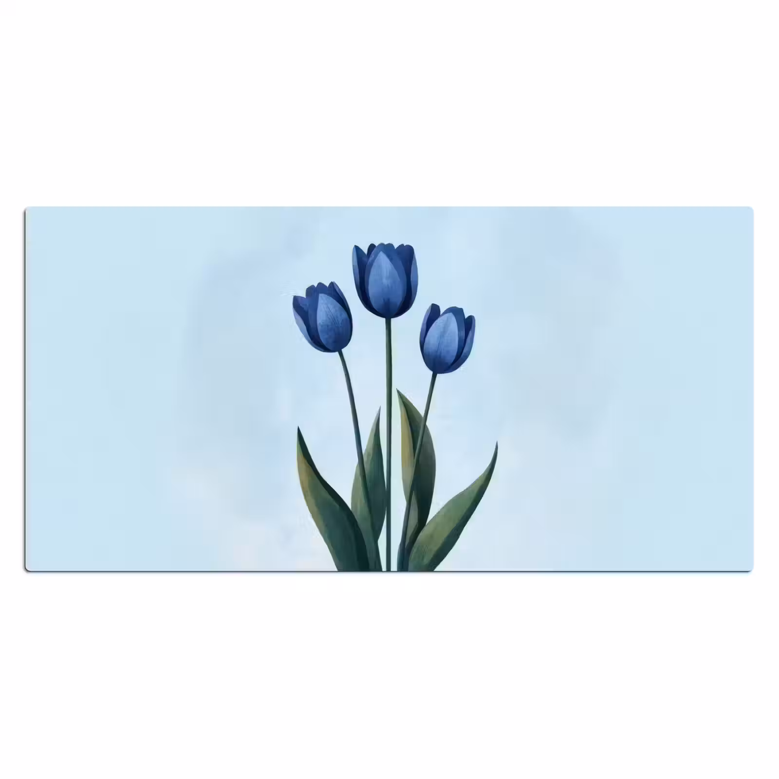 Bureau onderlegger - Tulpen - Blauw - Bladeren — 1