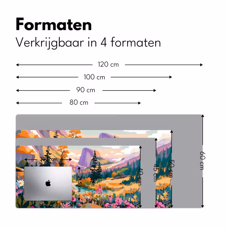 Bureau onderlegger - Rivier - Vallei vol bloemen - Levendig — 7