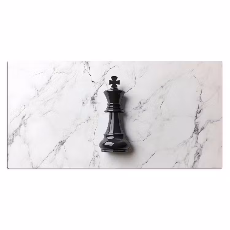 Bureau onderlegger - Schaakstuk - Koning - Zwart - Marmer — 1