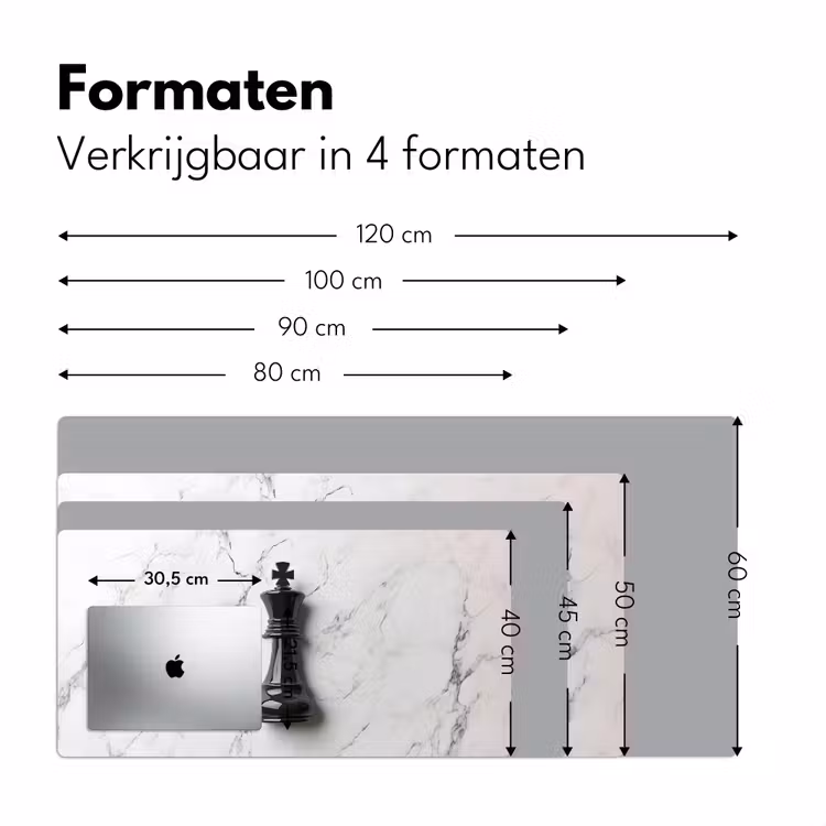 Bureau onderlegger - Schaakstuk - Koning - Zwart - Marmer — 7