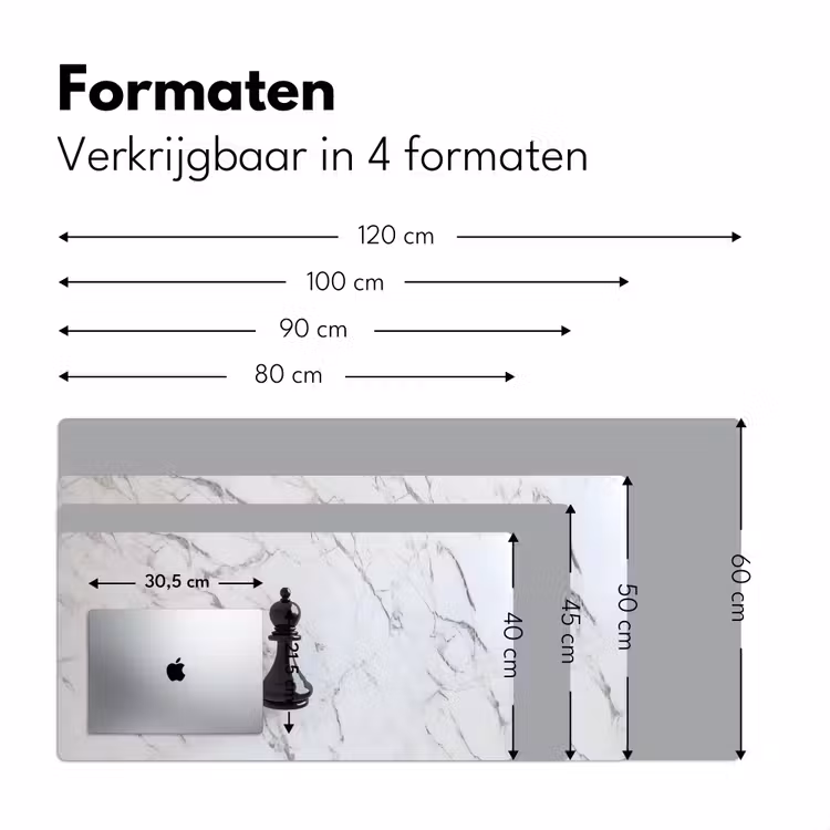 Bureau onderlegger - Schaakstuk - Loper - Zwart - Marmer — 7