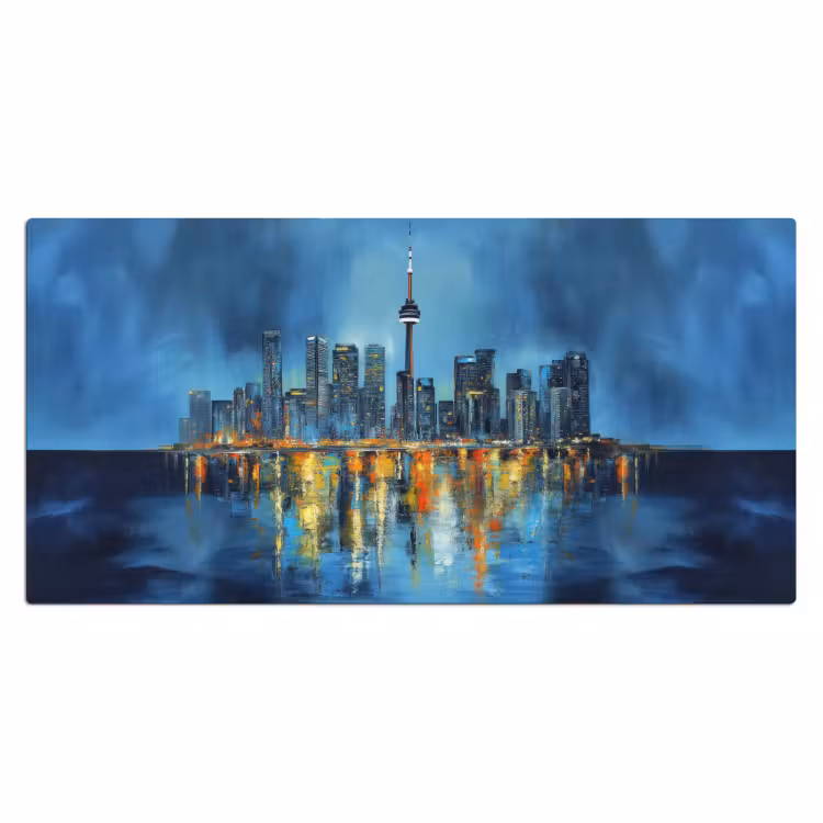 Bureau onderlegger - Skyline Toronto - Water - Stadslichten - Toren — 1