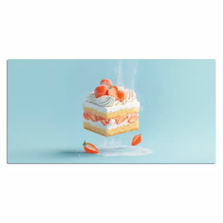 Bureau onderlegger - Slagroom - Taart - Blauw - Eten — 1