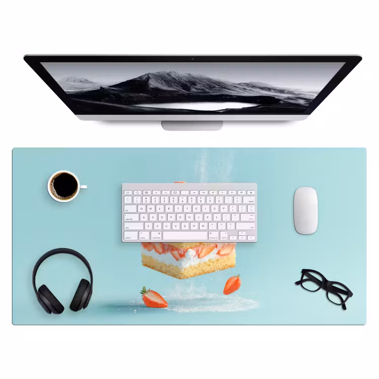 Bureau onderlegger - Slagroom - Taart - Blauw - Eten — 3