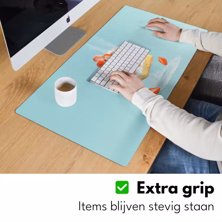 Bureau onderlegger - Slagroom - Taart - Blauw - Eten — 5