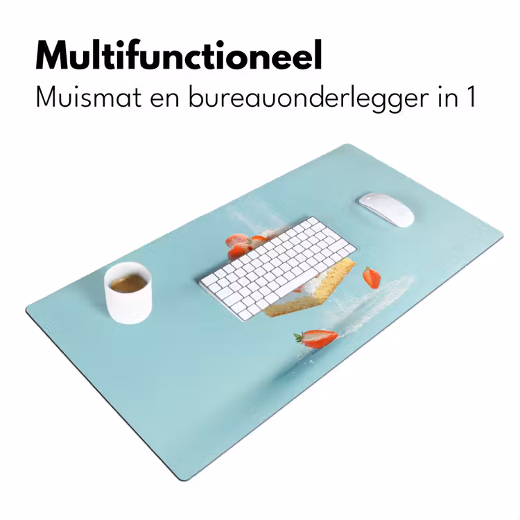 Bureau onderlegger - Slagroom - Taart - Blauw - Eten — 6