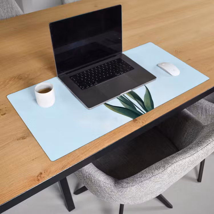 Bureau onderlegger - Tulpen - Blauw - Bladeren — 2