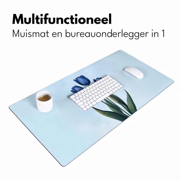 Bureau onderlegger - Tulpen - Blauw - Bladeren — 6