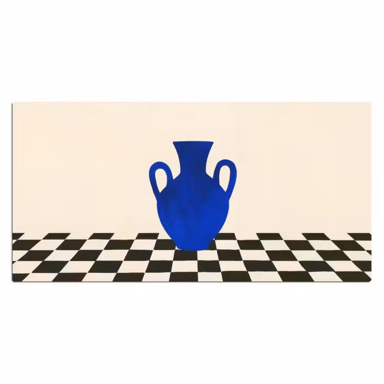 Bureau onderlegger - Vaas - Blauw - Geblokt - Modern — 1
