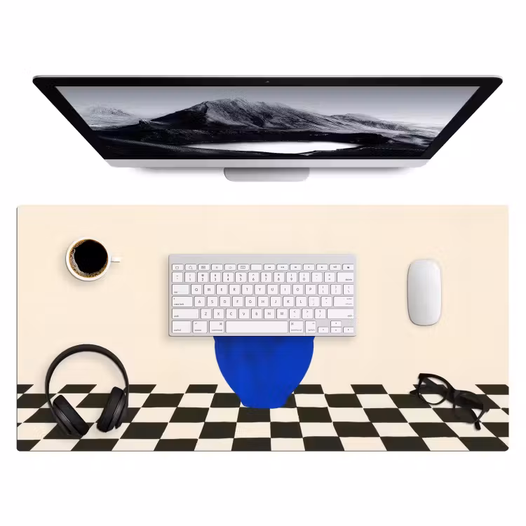 Bureau onderlegger - Vaas - Blauw - Geblokt - Modern — 3
