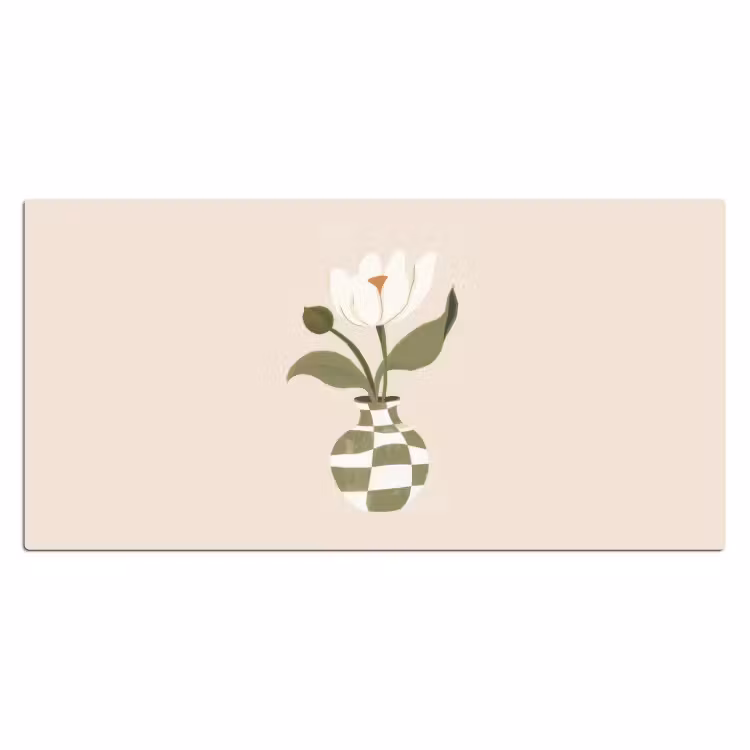 Bureau onderlegger - Vaas - Geruit - Bloem - Groen — 1