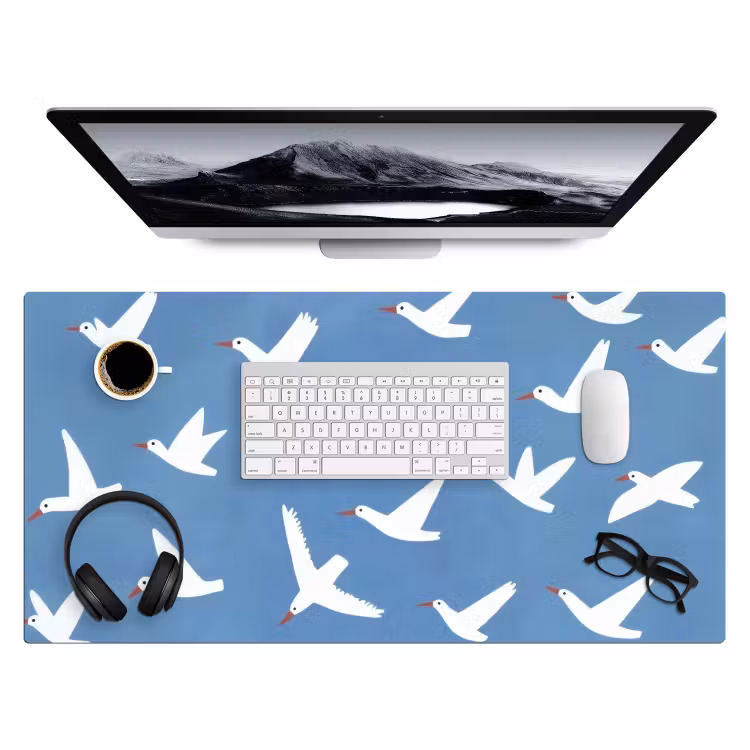 Bureau onderlegger - Vogels - Wit - Patroon — 3