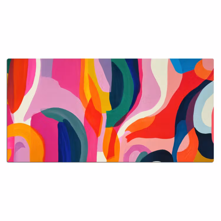 Bureau onderlegger - Vormen - Golvend - Abstract - Felroze — 1
