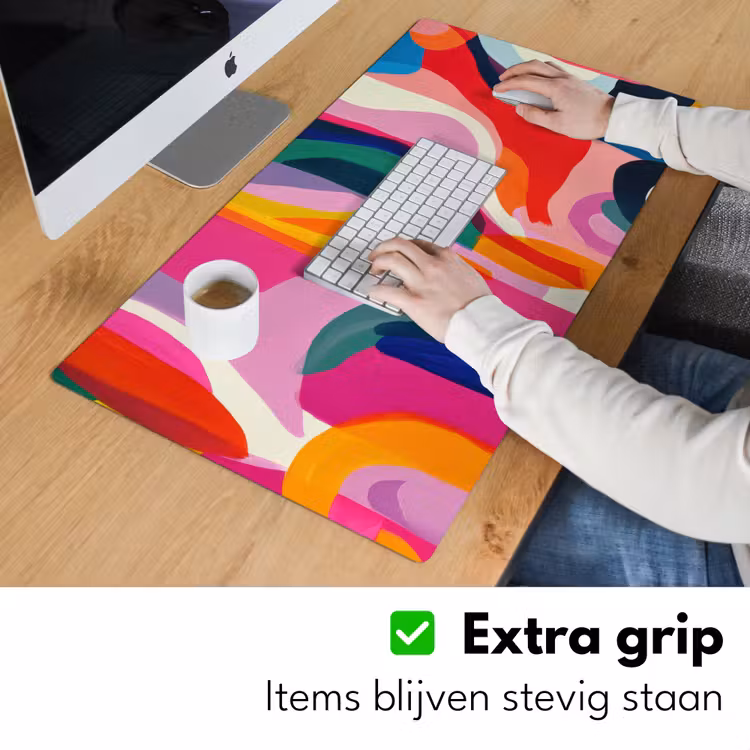 Bureau onderlegger - Vormen - Golvend - Abstract - Felroze — 5