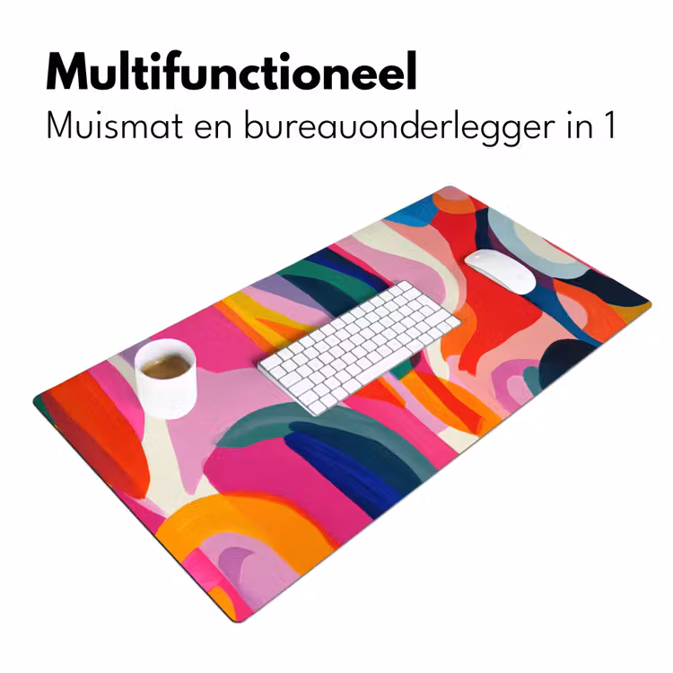 Bureau onderlegger - Vormen - Golvend - Abstract - Felroze — 6