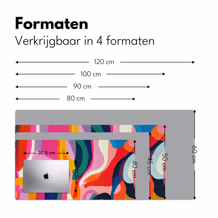 Bureau onderlegger - Vormen - Golvend - Abstract - Felroze — 7