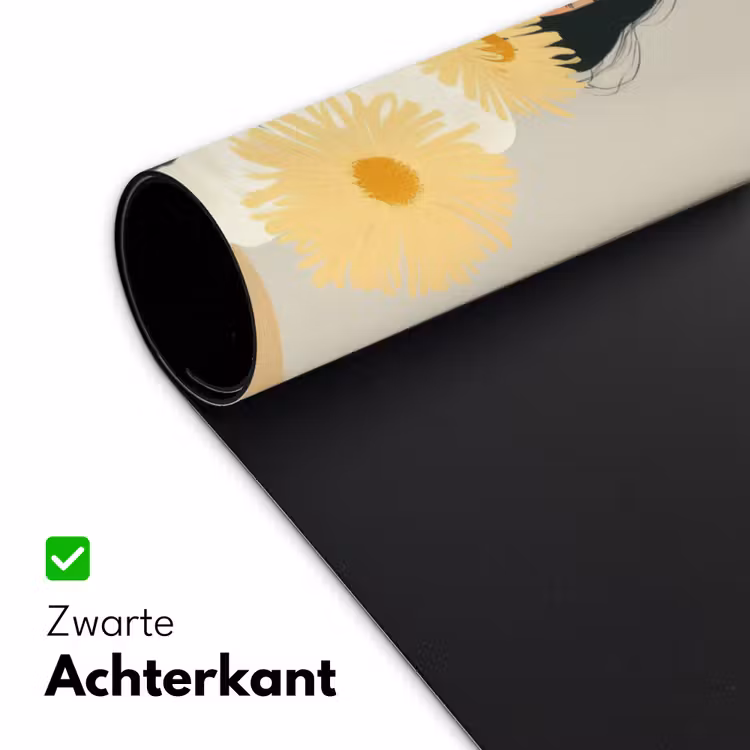 Bureau onderlegger - Vrouw - Bloem - Geel - Minimalistisch — 4