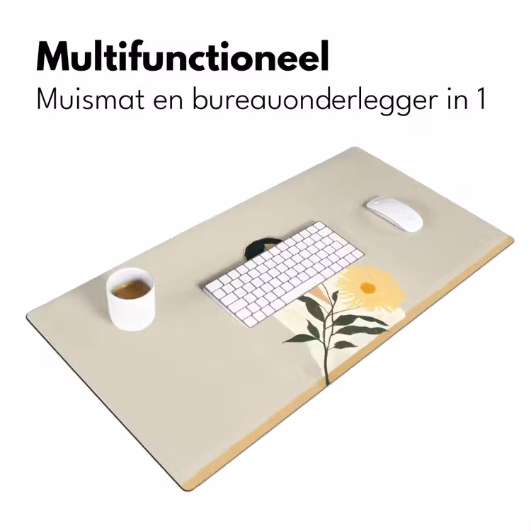 Bureau onderlegger - Vrouw - Bloem - Geel - Minimalistisch — 6