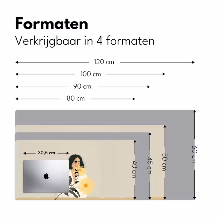 Bureau onderlegger - Vrouw - Bloem - Geel - Minimalistisch — 7