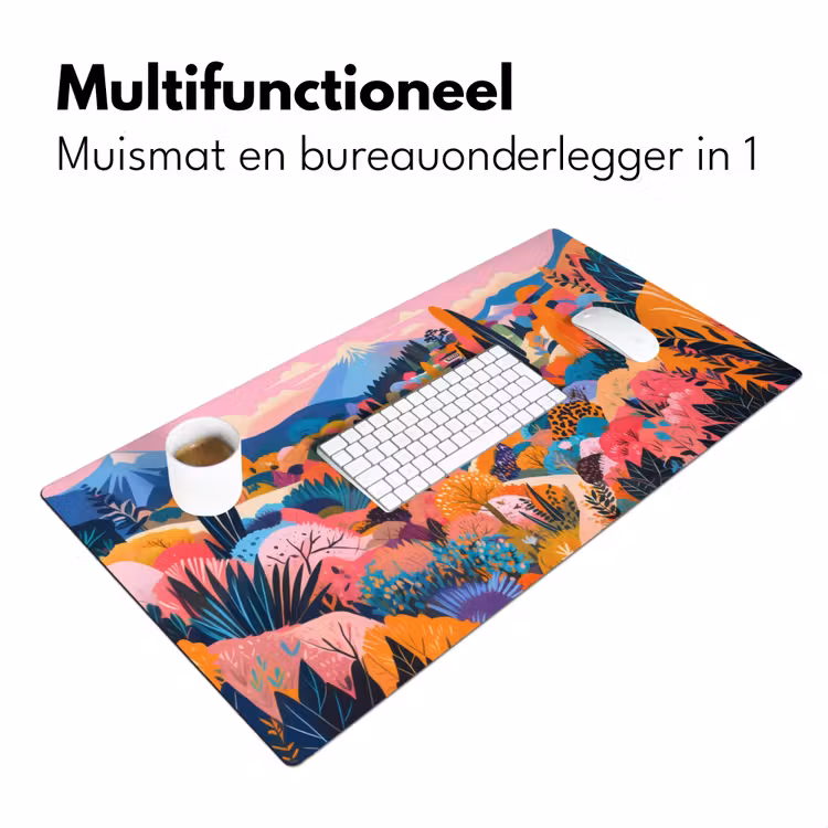 Bureau onderlegger - Witte bergtop - Modern - Kleurrijk — 6