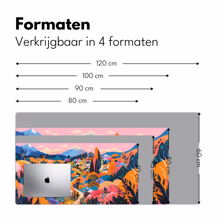 Bureau onderlegger - Witte bergtop - Modern - Kleurrijk — 7