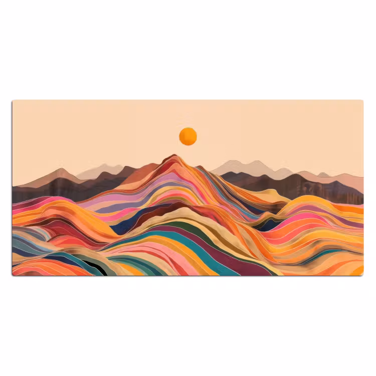 Bureau onderlegger - Zon - Kleurrijk landschap - Bergen — 1