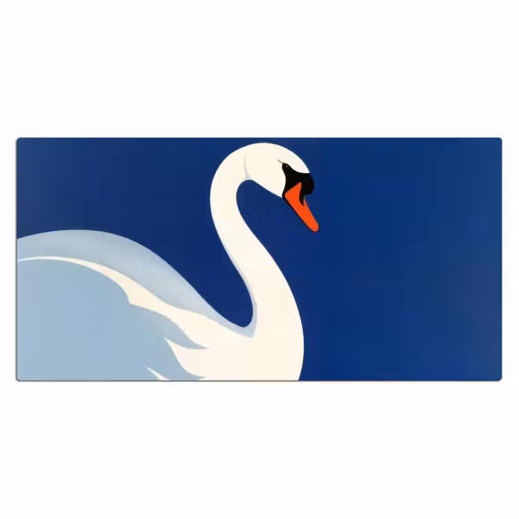 Bureau onderlegger - Zwaan - Wit - Snavel - Illustratie — 1