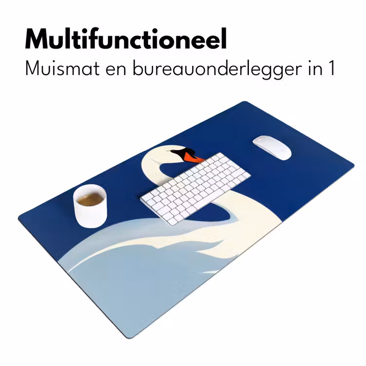 Bureau onderlegger - Zwaan - Wit - Snavel - Illustratie — 6