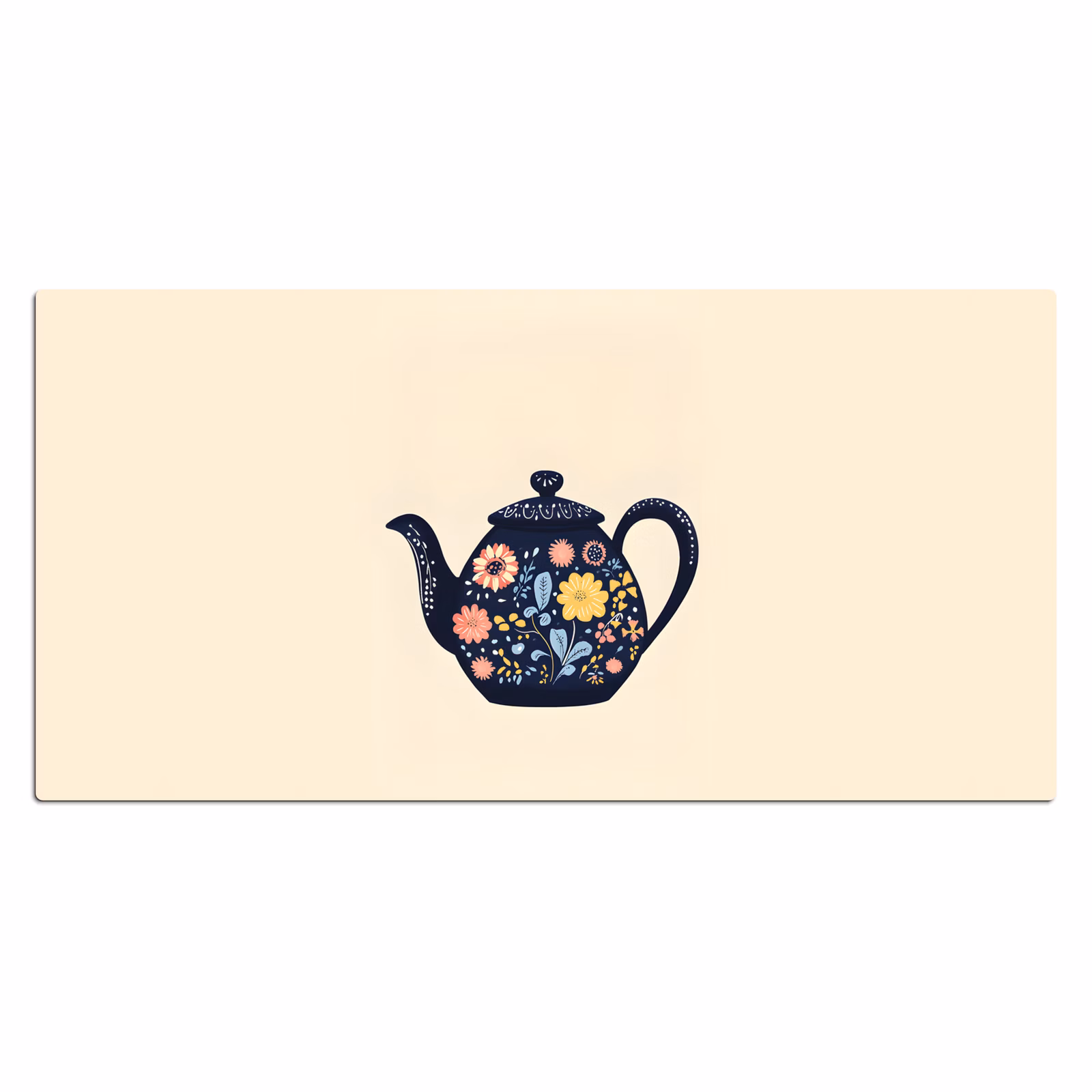Bureau onderlegger - Theepot - Kleurrijk - Bloemen — 1