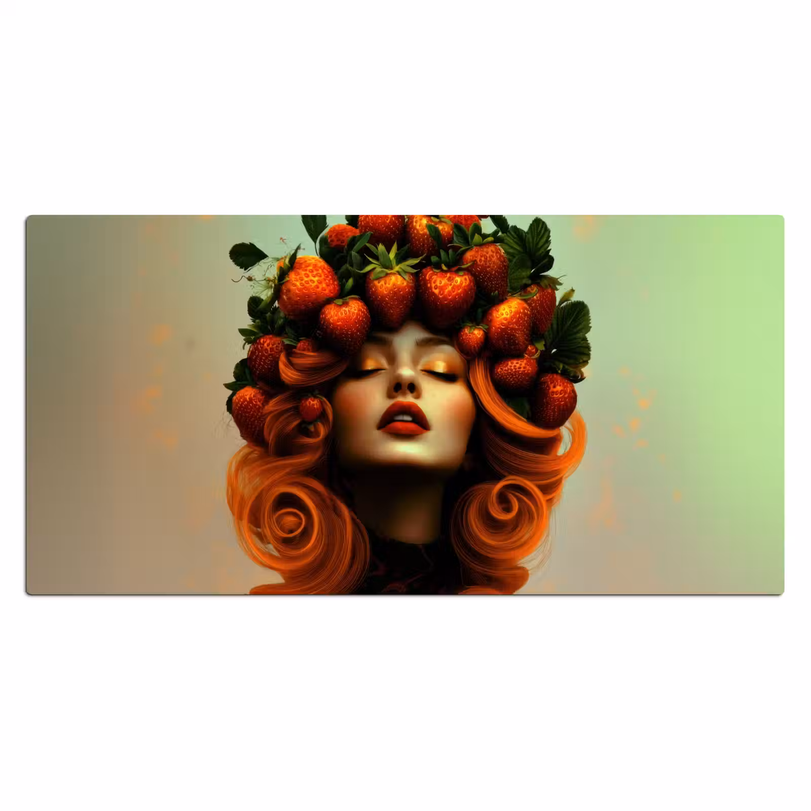 Bureau onderlegger - Vrouw - Aardbeien - Kroon — 1