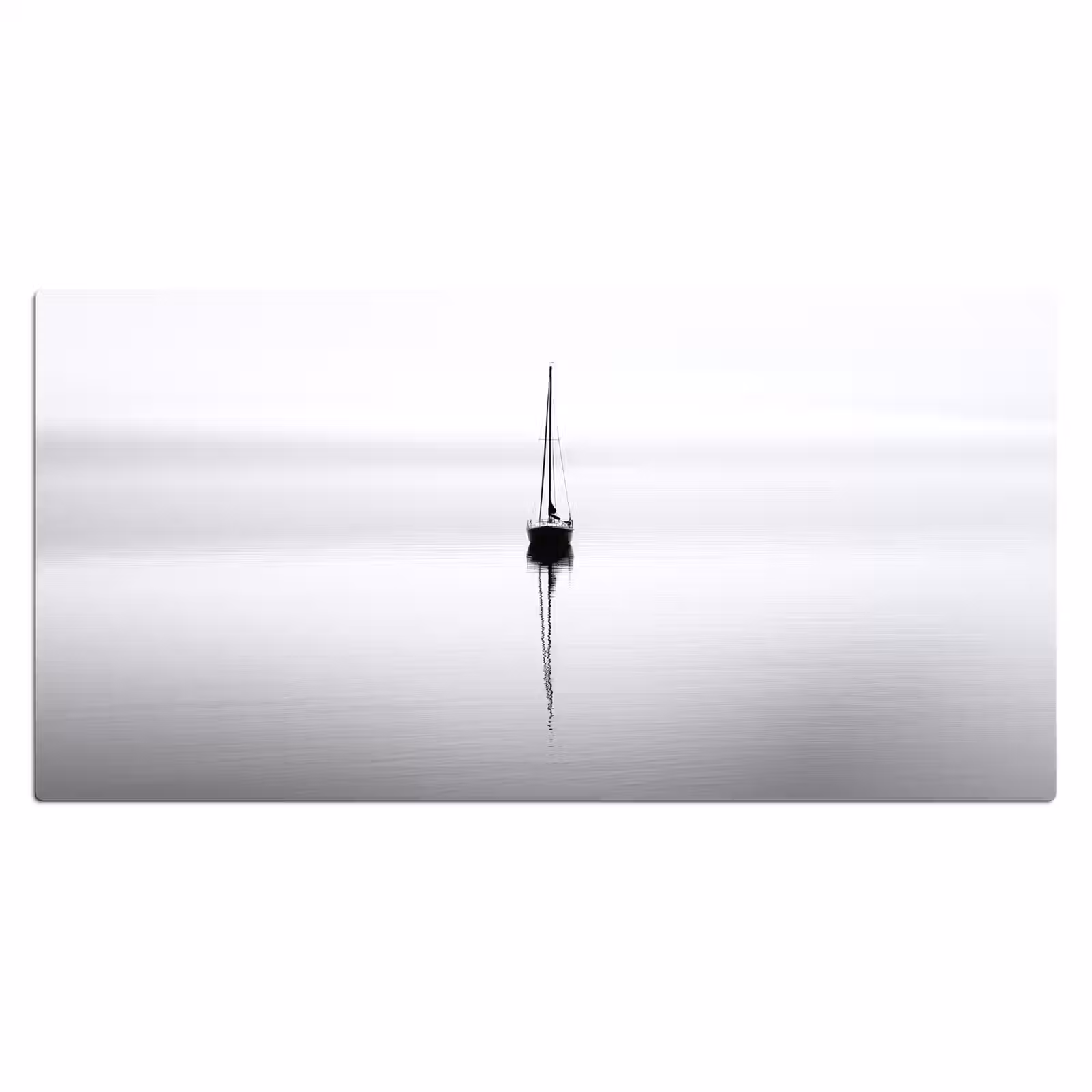 Bureau onderlegger - Zeilboot - Zwart - Water - Silhouet — 1
