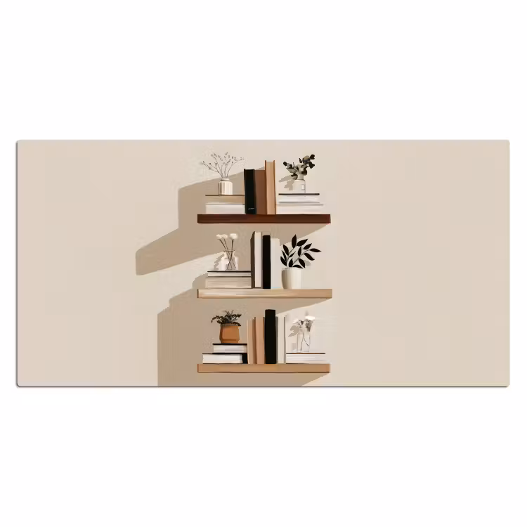 Bureau onderlegger - Plankjes - Boeken - Vaasjes - Planten — 1