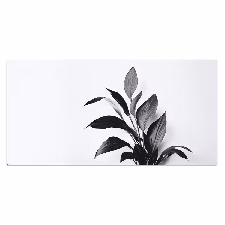 Bureau onderlegger - Plant - Bladeren - Minimalistisch - Zwart — 1