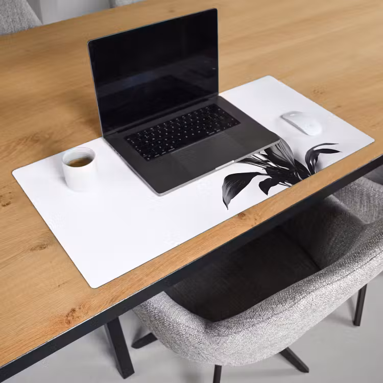 Bureau onderlegger - Plant - Bladeren - Minimalistisch - Zwart — 2
