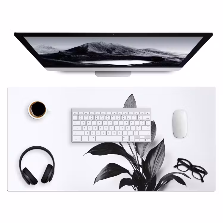 Bureau onderlegger - Plant - Bladeren - Minimalistisch - Zwart — 3