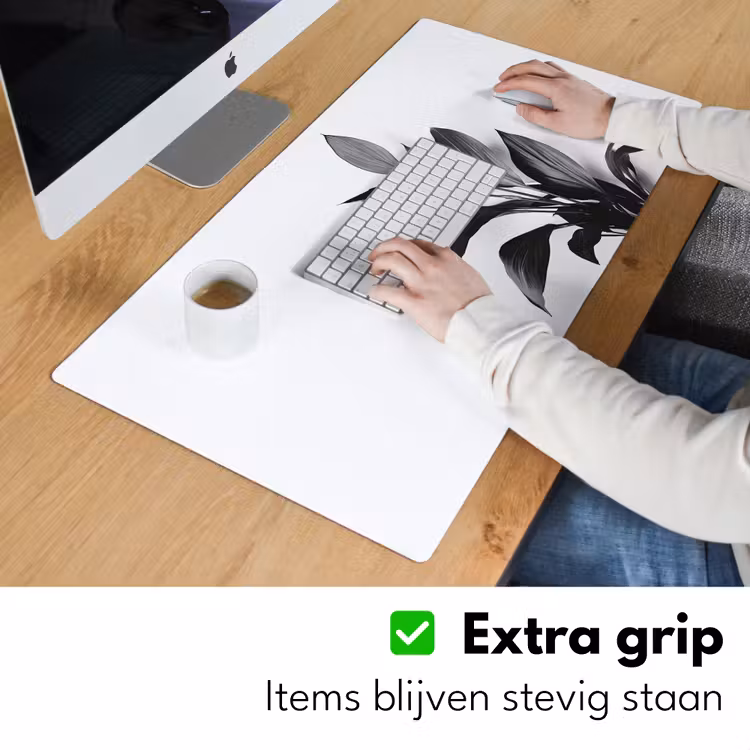 Bureau onderlegger - Plant - Bladeren - Minimalistisch - Zwart — 5