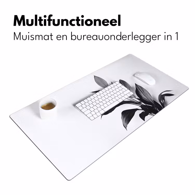 Bureau onderlegger - Plant - Bladeren - Minimalistisch - Zwart — 6