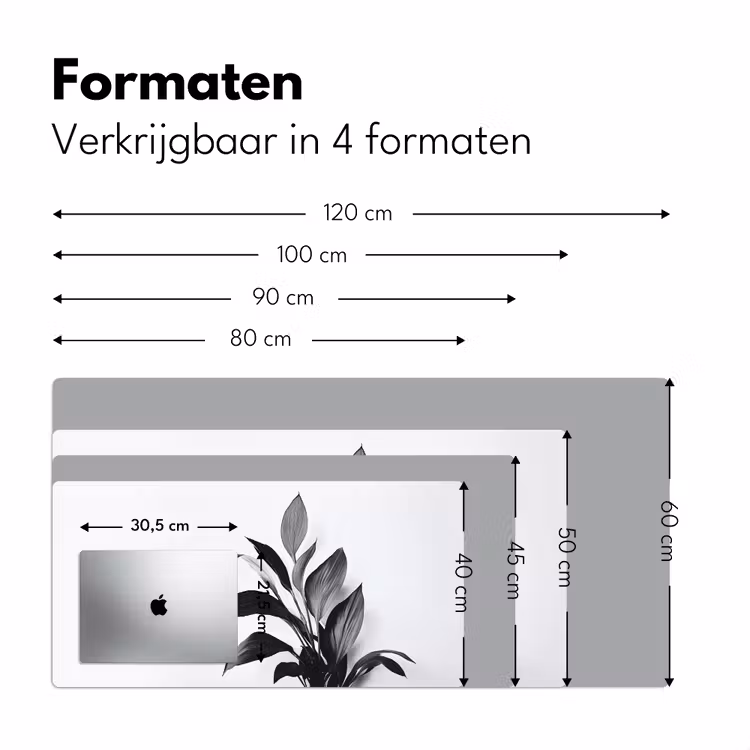Bureau onderlegger - Plant - Bladeren - Minimalistisch - Zwart — 7