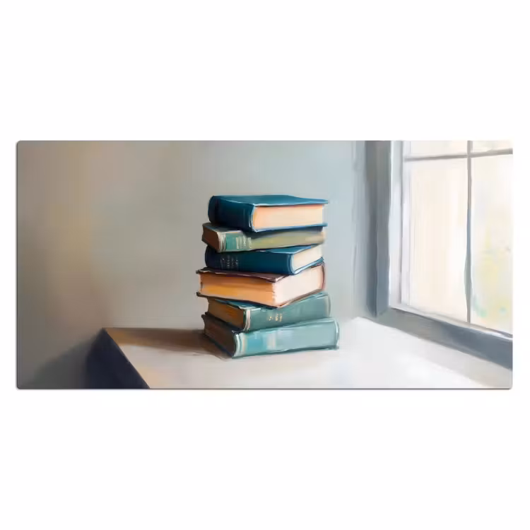 Bureau onderlegger - Stapel - Boeken - Groen - Daglicht — 1