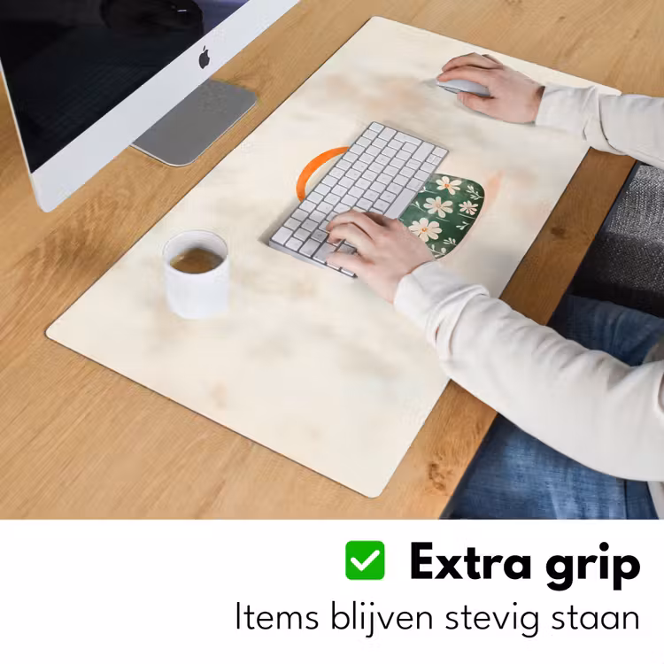 Bureau onderlegger - Theepot - Groen - Bloemen - Oranje — 5
