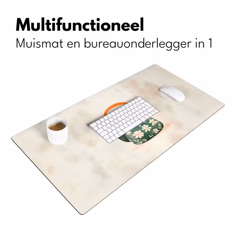 Bureau onderlegger - Theepot - Groen - Bloemen - Oranje — 6