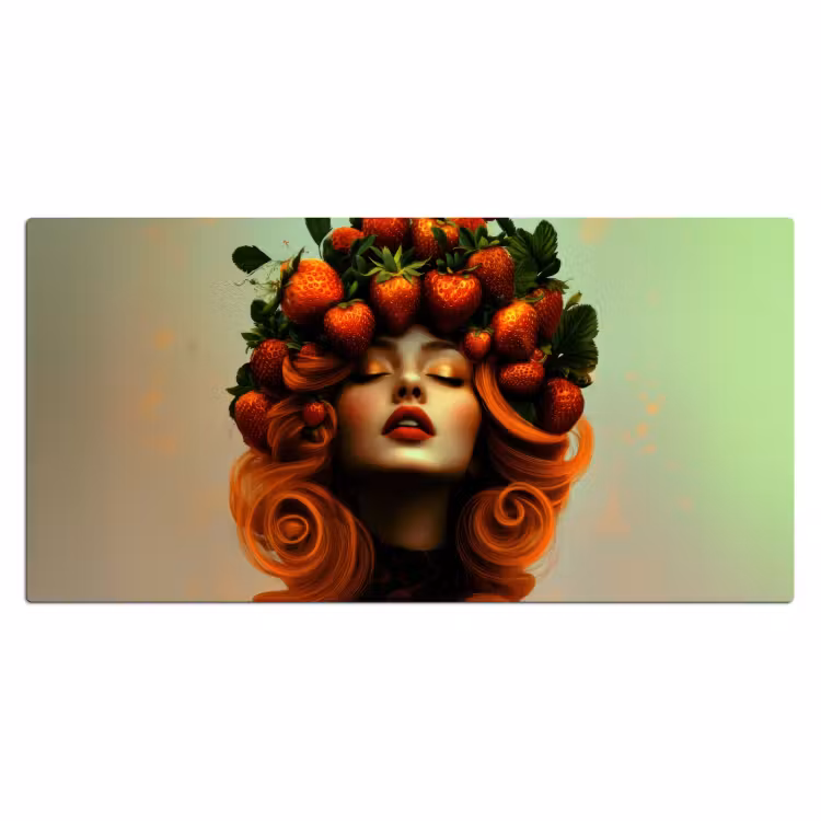 Bureau onderlegger - Vrouw - Aardbeien - Kroon — 1