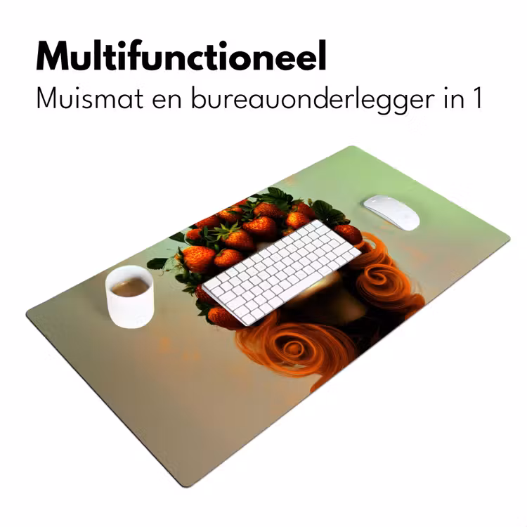 Bureau onderlegger - Vrouw - Aardbeien - Kroon — 6