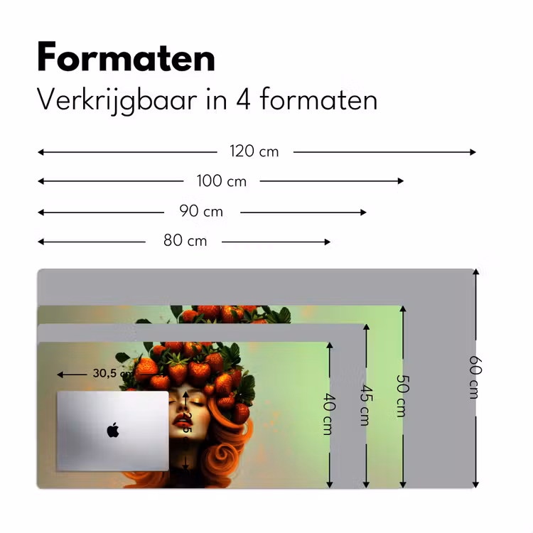 Bureau onderlegger - Vrouw - Aardbeien - Kroon — 7