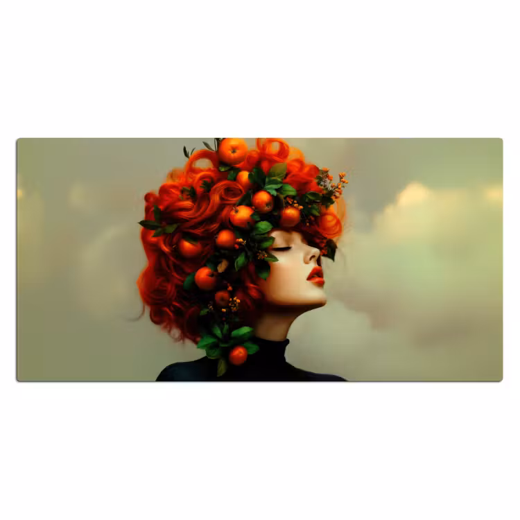 Bureau onderlegger - Vrouw - Appels - Rood - Bladeren — 1